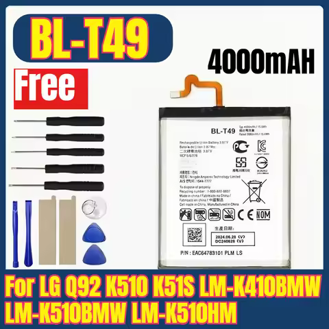 4000mAh BL-T49 Battery for LG Q92 K510 K51S LM-K410BMW LM-K510BMW LM-K510HM Mobile Phone Bateria wit