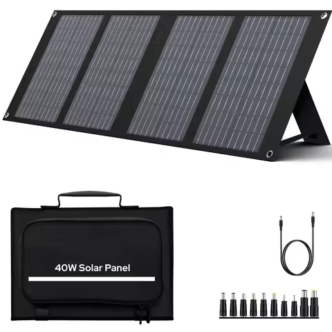 40W Foldable Solar Panel USB QC3.0 USB-C Output Portable Waterproof Battery Charger for Power Staito