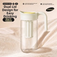 COOKER KING | Heat-Resistant Home Cold Brew Glass Pitcher with Detachable Tea Infuser 1.9L