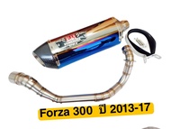 ชุดท่อ HONDA Forza300 Forza350 ท่อแต่ง Forza300 ชุดท่อForza350+ปลายท่อ R77 ยาว 16 นิ้วสีรุ้งมีจุก