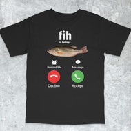 [Cod] Tshirt Men Cotton Fih Is Calling Meme Shirt - Stupid Meme Shirt Funny Meme Shirt Brain Rot Shi