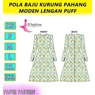 POLA BAJU KURUNG PAHANG MODEN LENGAN PUFF