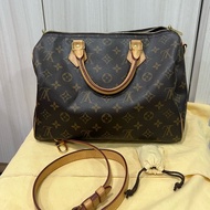 Lv speedy30老花背帶款