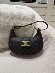 全新現貨 CELINE AVA 凱旋門標誌老花滿印 帆布拼小牛皮 手提包單肩包 常規 女款 棕色 114492BZJ-04LU
