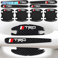 4/8Pcs Toyota TRD Car Door Handle Protector Carbon Fiber Texture Car Door Bowl Sticker Anti Scratch 