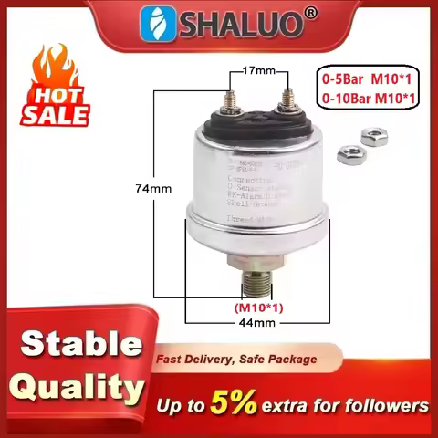 0-5 Bar 0-10 Bar M10*1 Diesel Engine Oil Pressure Sensor Switch 5Bar 10Bar Fit For Oil Pressure Gaug