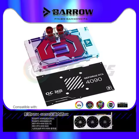 BARROW GPU Water Block For NVIDIA Colorful TUF RTX 4090, Galaxy,Gainward RTX 4090/OC,VGA Copper Cool