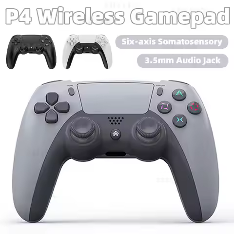 P4 Wireless Gamepad for PS4 Bluetooth-compatible Game Controller for PS4 Slim/PS4 Pro/Win 10 PC Stea