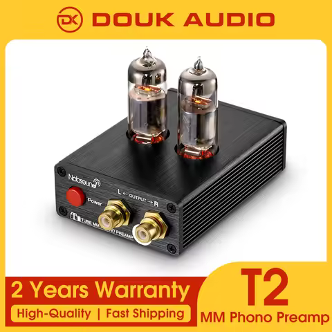 Douk Audio HiFi Vacuum 6J5 Tube MM Phono Preamp Stereo Mini Turntable Phonograph Preamplifier For Vi