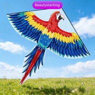 Beautylife| Large 143cm Parrot Delta Kite Easy Fly for Kids Adults Beach Outdoor Toy Bird Kite Famil