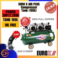 EUROX AIR PLUS Air Compressor 100L 3HP (EAG-3-10063F)