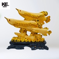 Golden Arowana Fish Statue For HomeDecor /health/ peace/ prosperity and wealth/Gift
