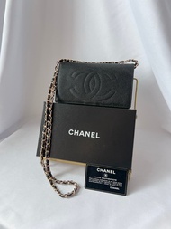 CHANEL CC long wallet 長錢包 銀包 配加肩帶 日本中古vintage