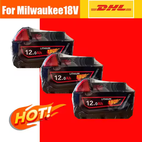 For Milwaukee 18V battery M18-HB3 high energy battery 12AH , original Milwaukee M12-18FC charger 48-