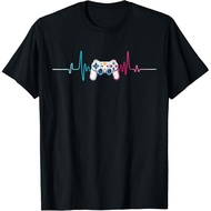 Gamer Heartbeat T-Shirt Funny Video Game Gift Men Gamer Gift Unisex T-Shirt