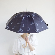 竹把 UV防護手開式長傘 moon 紫外線99.9%防護 晴雨兩用 日傘