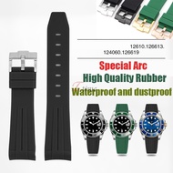 20mm 21mm 22mm High Quality Elbow Silicone Strap For Rolex Black Water Ghost Green Water Ghost 41mm 