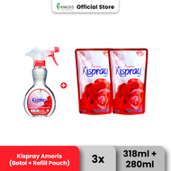 Kispray Refill Pouch Amoris 2x280Ml & Kispray Botol Amoris 318Ml