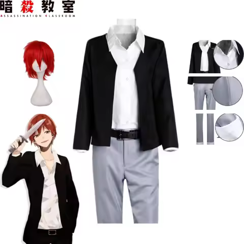 Assassination Classroom Karma Akabane Cosplay Costume Black Blazer Suit Outfit Full Set for Cosplay 