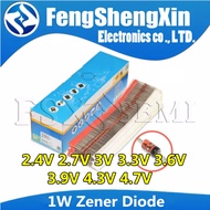 100个 1W Zener diode 2.7V 3V 3.3V 3.6V 3.9V 4.3V 4.7V 1N4725A 1N4726A 1N4727A 1N4728A 1N4729A 1N4730A