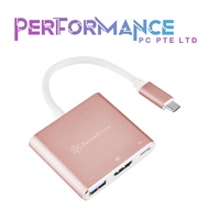 SilverStone SST-EP08P - USB 3.1 Type C to HDMI 4K/USB Type C/USB Type A Adapter Converter, Pink