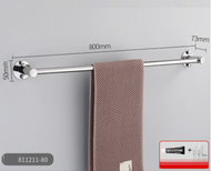 單桿加長衛生間浴室置物架（304不銹鋼加粗圓平底款80cm）