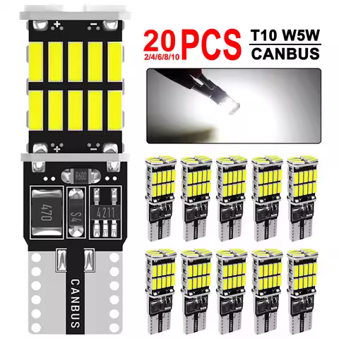 2/4/10/20 PCS CANBUS T10 W5W LED Bulb For Car Interior Dome Trunk License Plate Wedge Side Lights 12
