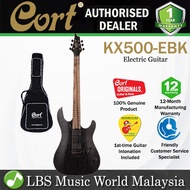 Cort KX500 Etched Mahogany Body Macassar Ebony Electric Guitar With Bag - Etched Black (KX 500)