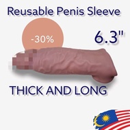 condom 6 3/7.9  Penis Extender Sleeve - Reusable Silicone Condoms / sarung zakar tambah panjang