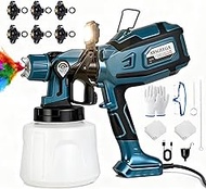 Paint Sprayer, 1250W Electric Paint Sprayer 6 Copper Nozzles 3 Patterns 47oz (1400ml) Large Capacity