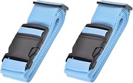 uxcell Luggage Straps Suitcase Belts with Buckle Label, 2Mx5cm Adjustable PP Travel Bag Packing Accessories, Sky Blue 2Pcs