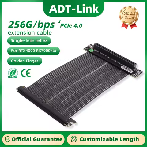 ADT-Link PCIe 4.0 x16 Riser Cable Double Reverse Graphics Video Card RTX 4090 RX7900xt GPU Extension