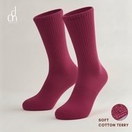 ANDALUSIA - Unisex Crew Soft Terry Skateboard Socks Maroon Crew Socks