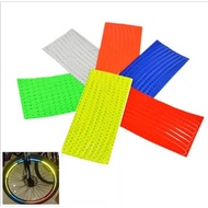 MAS SHOP 5pcs/set Sheet Fluorescent MTB Bike Bicycle Wheel Rim Stickers Reflective Tape