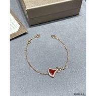 【High version 1: 1】bv new 18k rose gold high red skirt bracelet female carnelite diamond bracelet AU