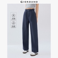 GIORDANO ผู้หญิง  กางเกงกันหนาวกันแสงแดด กางเกงเอวปรับได้ กางเกงขายาวแฟชั่นลำลองเรียบง่าย 05415063