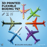 Model Pesawat Boeing 757 Bercetak 3D Boleh Lentur Sendi Bergerak Hiasan Meja Anti Stress