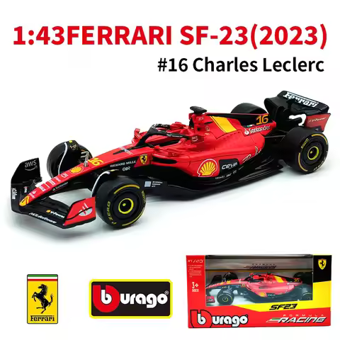 Bburago 1:43 2023 Ferrari SF23 Monza #16 #55 F1 Racing Formula Car Static Simulation Diecast Alloy M