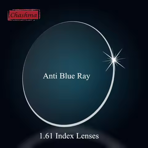 Chashma 1.61 Index MR-8 Clear Color Eye Lens Prescription Anti Blue Ray Glass Computer Working Blue 