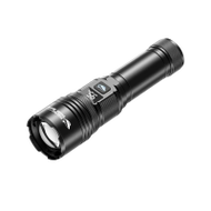 微笑鯊SD-7173 超亮長距離雷射手電筒-黑色 | USB充電 | 五檔照射|伸縮變焦