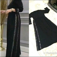 Abaya SQUIN Gamis Hitam Maxi Dress Arab Saudi Bordir Zephy Turkey India Dubai