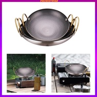 [Tachiuwa2] Honeycomb Textured Stainless Steel Wok Pot Kitchenware with Double Handle