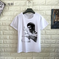 ✨Outfit Commemorative Gong Superstar Bruce Lee T-Shirt Anime Clothes Martial Arts Round Neck Short-S