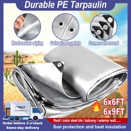 Silver Tarpaulins rain Multipurpose canvas 6X6FT 6X9FT Waterproof Coating Tarpaulin Material Factory