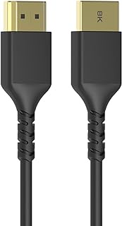 Simyago HDMI 2.1 Cable, Ultra Thin and Soft 8K 60Hz HDMI2.1Coaxial Cable, 4K 120Hz, 48Gbps, eARC, HDR HDCP2.2 is Suitable for Fire TV/Roku TV/PS5/PS4/Xbox Series X(4.9FT/1.5M)