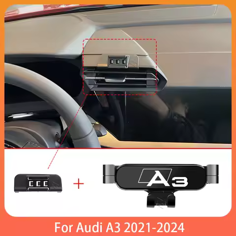 Car Mobile Phone Holder For Audi A3 S3 8Y 2021-2024 Adjustable Special Mobile Phone Holder GPS Base 