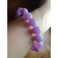 Light purple and pink Kunzite stone bracelet with round beads 12.2 mm_Jade_PU 4u nature_love and lov