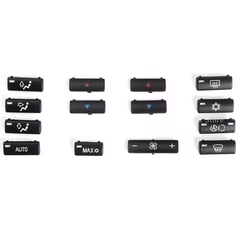 For BMW E39 E53 Car Center Console Climate A/C Control Panel Switch Buttons Cover Caps Key Replaceme