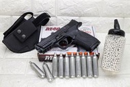 KWC S&amp;W MP40 CO2槍 + CO2小鋼瓶 + 奶瓶 + 槍套 ( KC48 大嘴鳥手槍直壓槍BB槍玩具槍