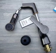 TOTO抽拉升降槍灰色全銅冷熱水喉洗臉盆面盆衛生間浴室龍頭